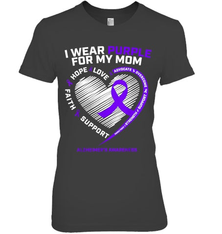 Image of Purple Alzheimers Awareness Products Mom Gifts Men Women T Shirt