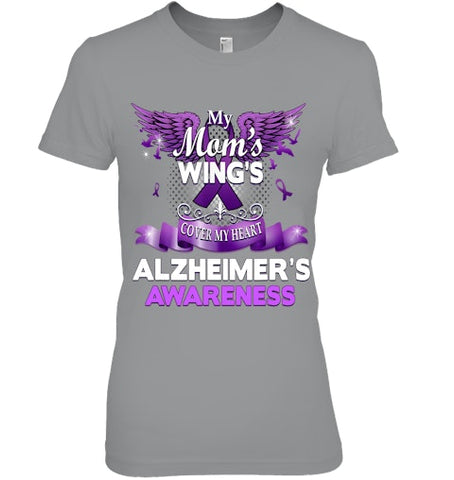 Image of Alzheimer s Awareness Products Mom s Wings Cover My Heart T Shirt