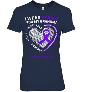 Purple Alzheimers Awareness Products grandma Gifts Men Women