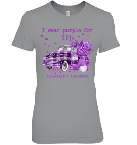 Image of I Wear Purple Pumpkin Truck For Me Alzheimer's Awareness