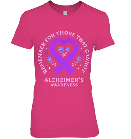 Image of Remember For Those That Cannot Alzheimer s Awareness Ribbon T Shirt