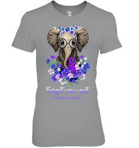 Forget me not Alzheimer s Awareness Elephant Flower T Shirt