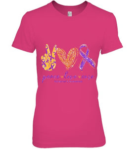 Peace Love Cure Alzheimer s Awareness T Shirt