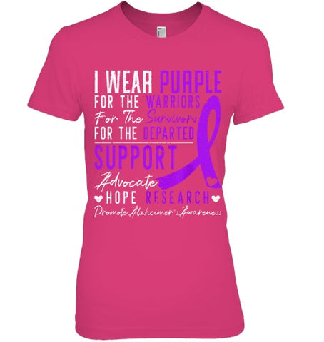 Image of I Wear Purple Alzheimer s Awareness Dementia Disease T Shirt