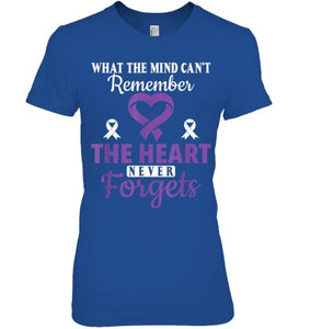 The Heart Never Forgets Alzheimer's Awareness Purple Ribbon