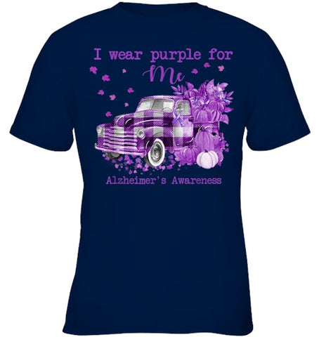 Image of I Wear Purple Pumpkin Truck For Me Alzheimer's Awareness