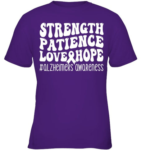 Image of End Alz Alzheimers Walk Strength Patience Love Hope Purple