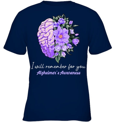 Image of I Will Remember For You Purple Ribbon Alzheimers Awareness