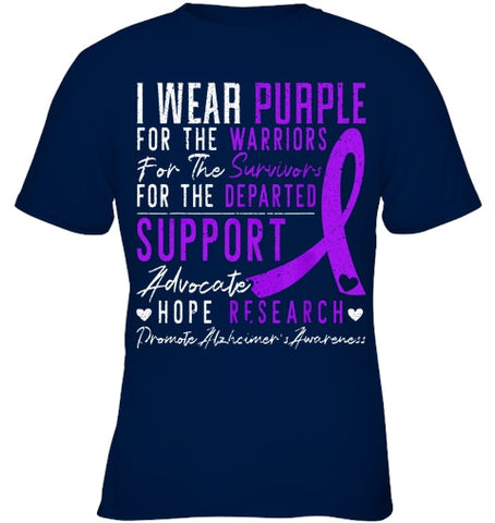 Image of I Wear Purple Alzheimer s Awareness Dementia Disease T Shirt