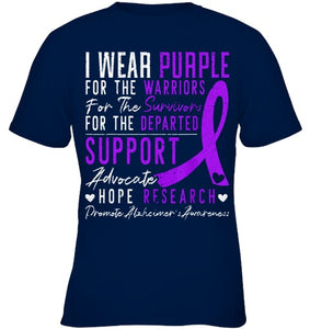 I Wear Purple Alzheimer s Awareness Dementia Disease T Shirt