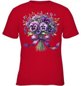 Alzheimer purple floral pansy dementia alzheimer s awareness T Shirt (5)