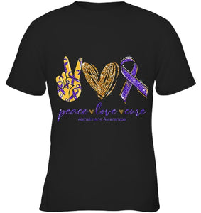 Peace Love Cure Alzheimer s Awareness T Shirt