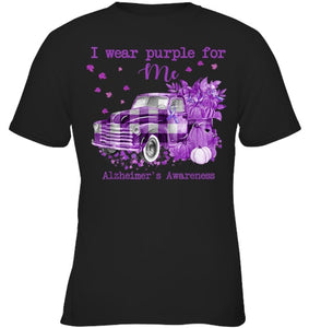 I Wear Purple Pumpkin Truck For Me Alzheimer's Awareness