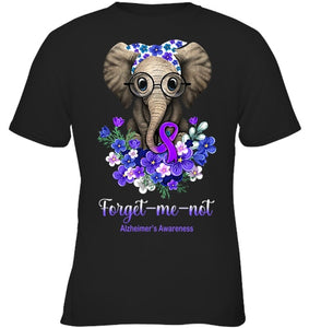 Forget me not Alzheimer s Awareness Elephant Flower T Shirt