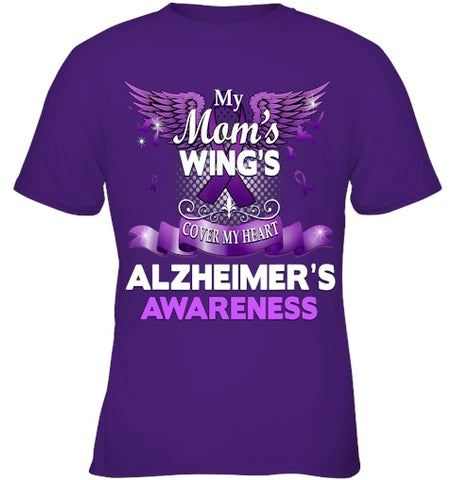 Image of Alzheimer s Awareness Products Mom s Wings Cover My Heart T Shirt