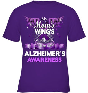 Alzheimer s Awareness Products Mom s Wings Cover My Heart T Shirt