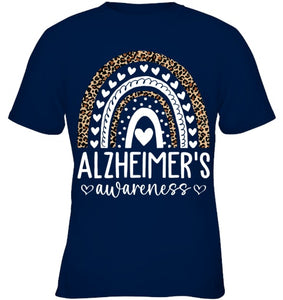 Wear Purple Alzheimer s Awareness Leopard Rainbow T Shirt