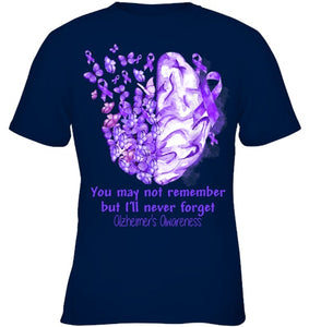 Alzheimer s awareness, Dementia gift, Purple Butterfiles T Shirt