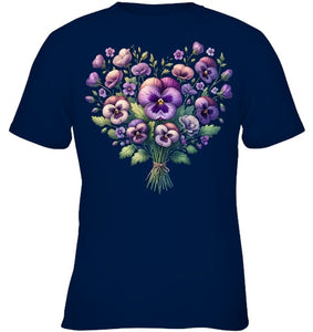 Alzheimer purple floral pansy dementia alzheimer s awareness T Shirt (2)