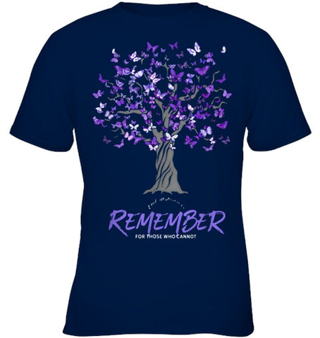 Image of Alzheimer Awareness Tee for Men and Women Purple Butterfly T Shirt