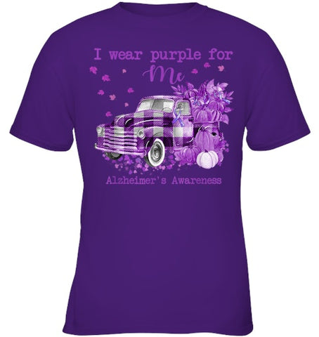 Image of I Wear Purple Pumpkin Truck For Me Alzheimer's Awareness