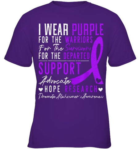 Image of I Wear Purple Alzheimer s Awareness Dementia Disease T Shirt