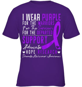 I Wear Purple Alzheimer s Awareness Dementia Disease T Shirt