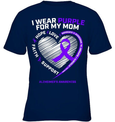 Image of Purple Alzheimers Awareness Products Mom Gifts Men Women T Shirt