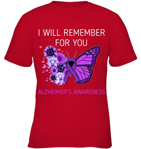 Image of Alzheimer s Awareness I Will Remember you Butterfly Women T Shirt