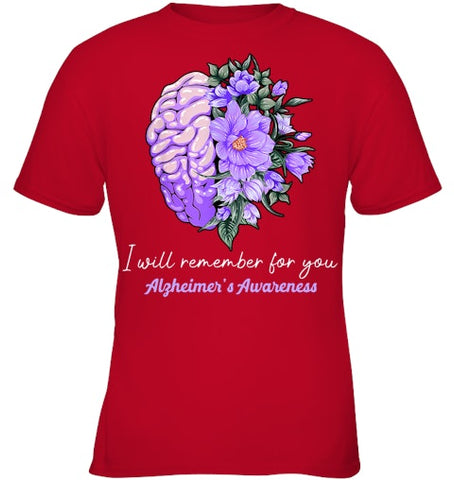 Image of I Will Remember For You Purple Ribbon Alzheimers Awareness