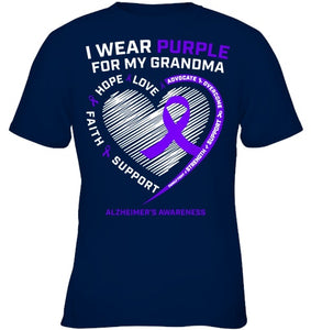 Purple Alzheimers Awareness Products grandma Gifts Men Women