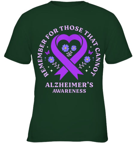 Image of Remember For Those That Cannot Alzheimer s Awareness Ribbon T Shirt