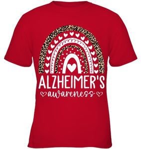 Wear Purple Alzheimer s Awareness Leopard Rainbow T Shirt