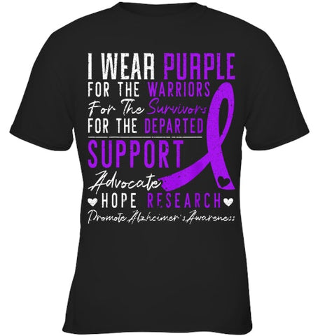 Image of I Wear Purple Alzheimer s Awareness Dementia Disease T Shirt