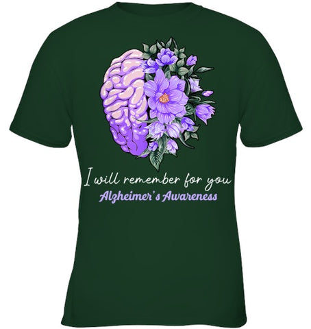 Image of I Will Remember For You Purple Ribbon Alzheimers Awareness