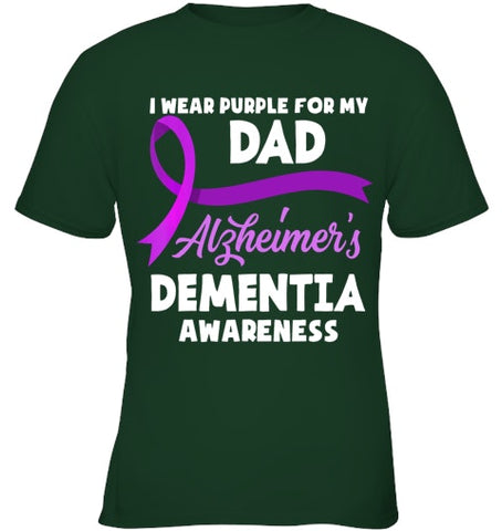 Image of I Wear Purple For My Dad Alzheimer s Dementia Awareness T Shirt