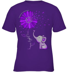 Hope Fight Cure Elephant Alzheimer s Purple Ribbon T Shirt