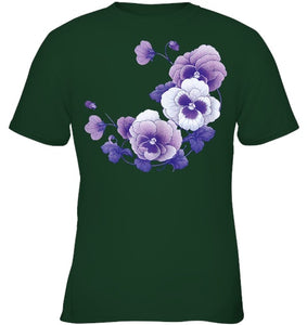 alzheimer purple floral pansy alzheimer s awareness T Shirt