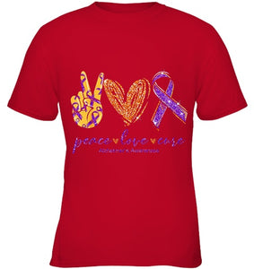 Peace Love Cure Alzheimer s Awareness T Shirt