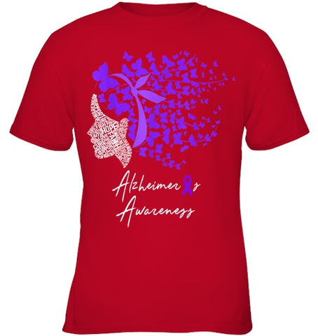 Image of Alzheimer s Awareness Shirt Alzheimers Purple Butterflies T Shirt