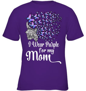 I Wear Purple For My Mom Alzheimers T Shirt