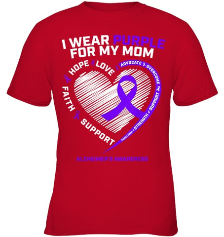 Image of Purple Alzheimers Awareness Products Mom Gifts Men Women T Shirt