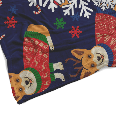 Image of I JUST FREAKING LOVE CORGIS, OK - Personalized Blanket