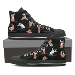 Chihuahua Yoga - Women's High Top Canvas Shoes