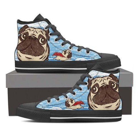 Image of Pug - Women's High Top Canvas Shoes