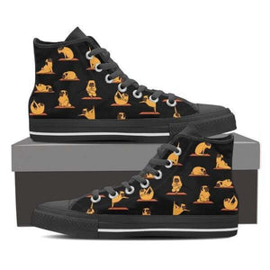 Pug Yoga - Women's High Top Canvas Shoes