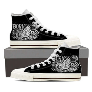 Born To Ride - Men High Top Canvas Shoes -  High Top Canvas Shoes - EZ9 STORE