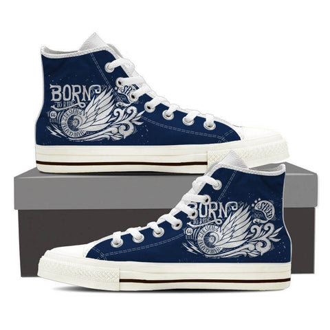 Image of Born To Ride - Women High Top Canvas Shoes -  High Top Canvas Shoes - EZ9 STORE