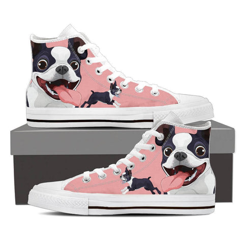 Image of Boston Terrier - Women's High Top Canvas Shoes -  High Top Canvas Shoes - EZ9 STORE