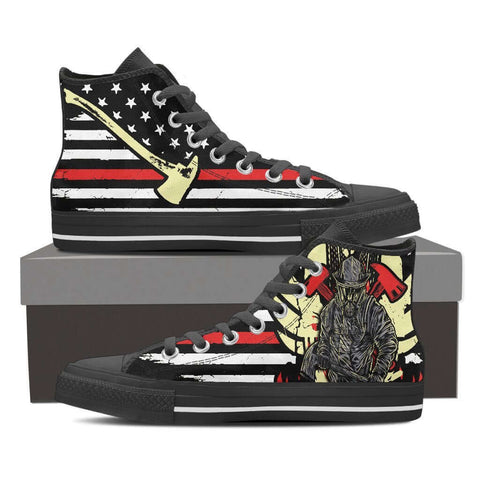 Image of Firefighter - Men's High Top Canvas Shoes -  High Top Canvas Shoes - EZ9 STORE